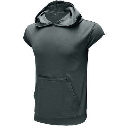 Men's Sleeveless Sports Vest Outdoor Fitness Solid Color Hoodie