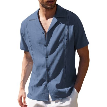 Men's short-sleeved linen shirt