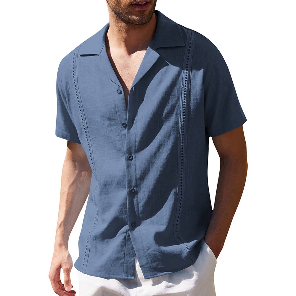 Men's short-sleeved linen shirt
