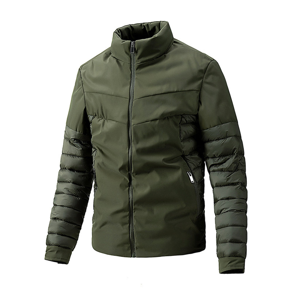 Men's stand collar thin winter thermal padded jacket