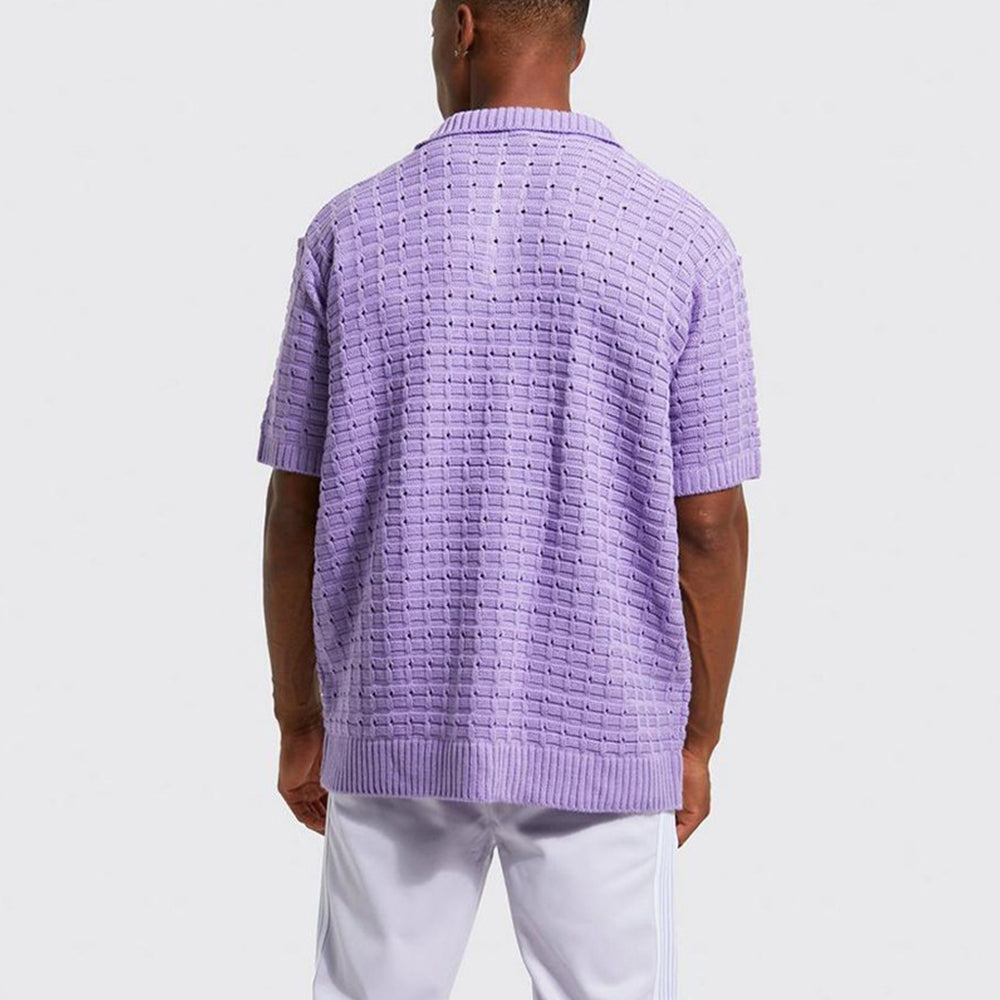 Men's knitted short-sleeve polo shirt
