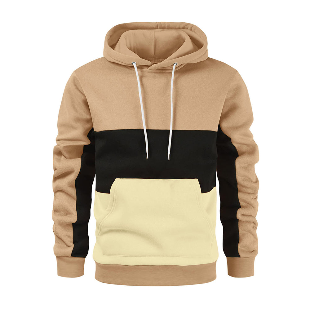 Men's spring autumn winter fashion color block hoodie
