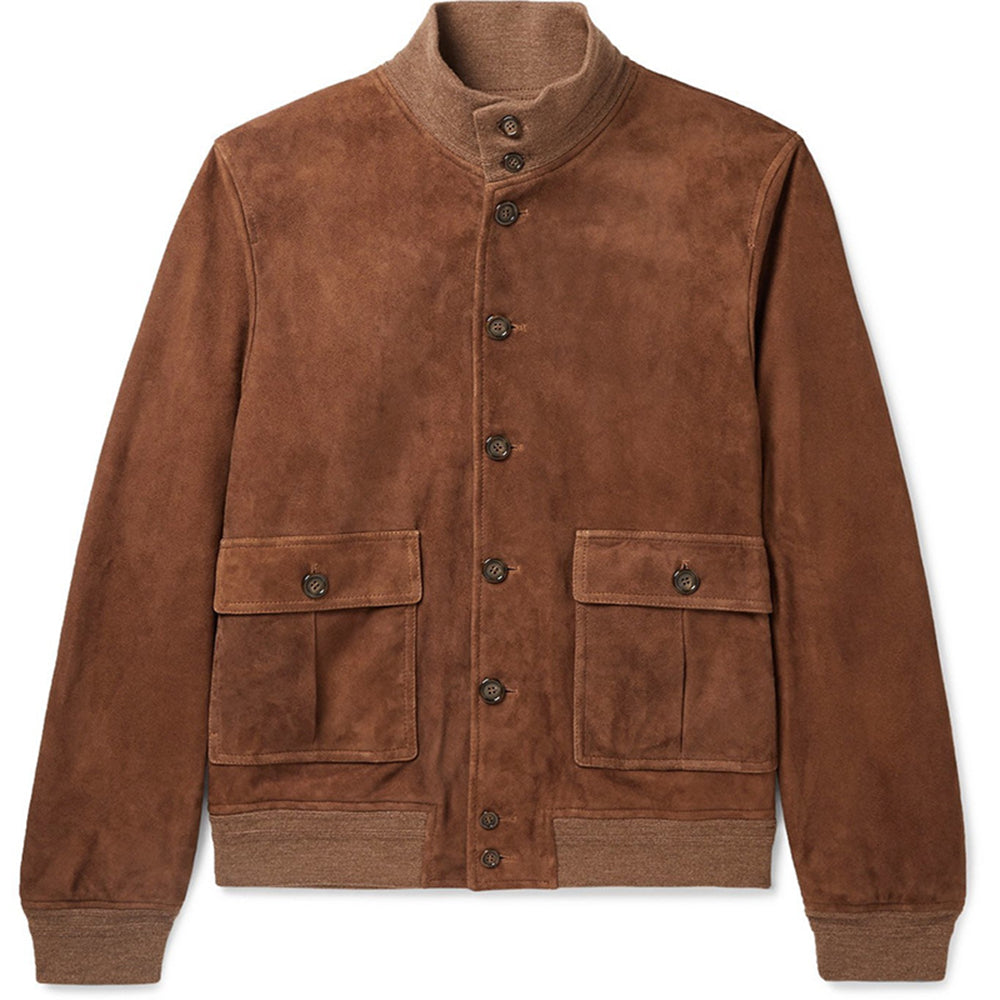 Men's Fashion Slim Fit Solid Color Stand Collar Jacket