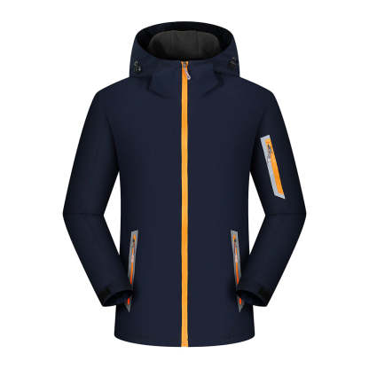 Couples style reflective warm outdoor hooded jacket