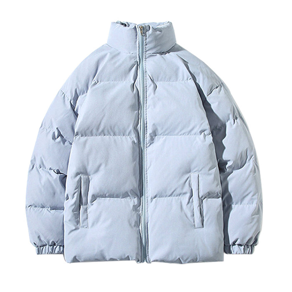 Men's Stand Collar Solid Color Fashion Padded Jacket