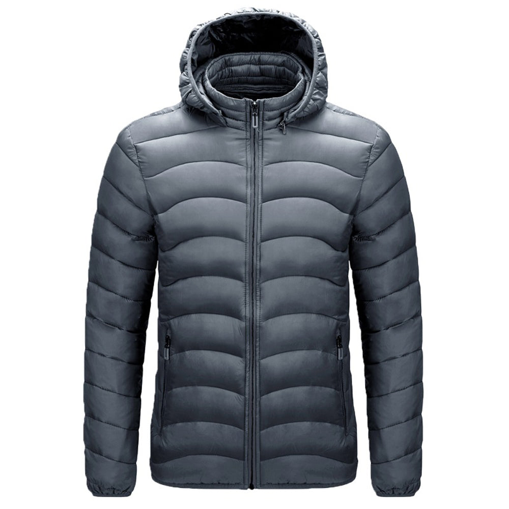 Men's winter simple casual hooded cotton coat
