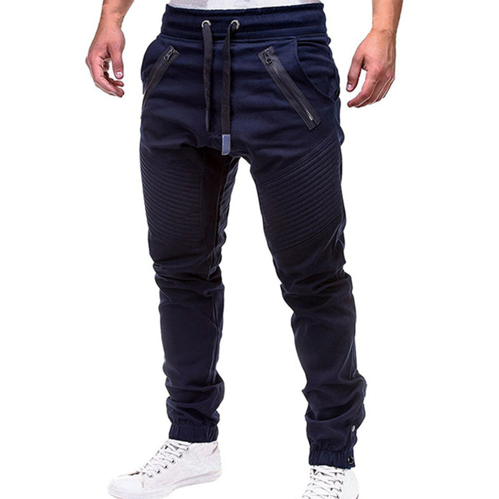 Pleated lounge trousers with lace-up stripes