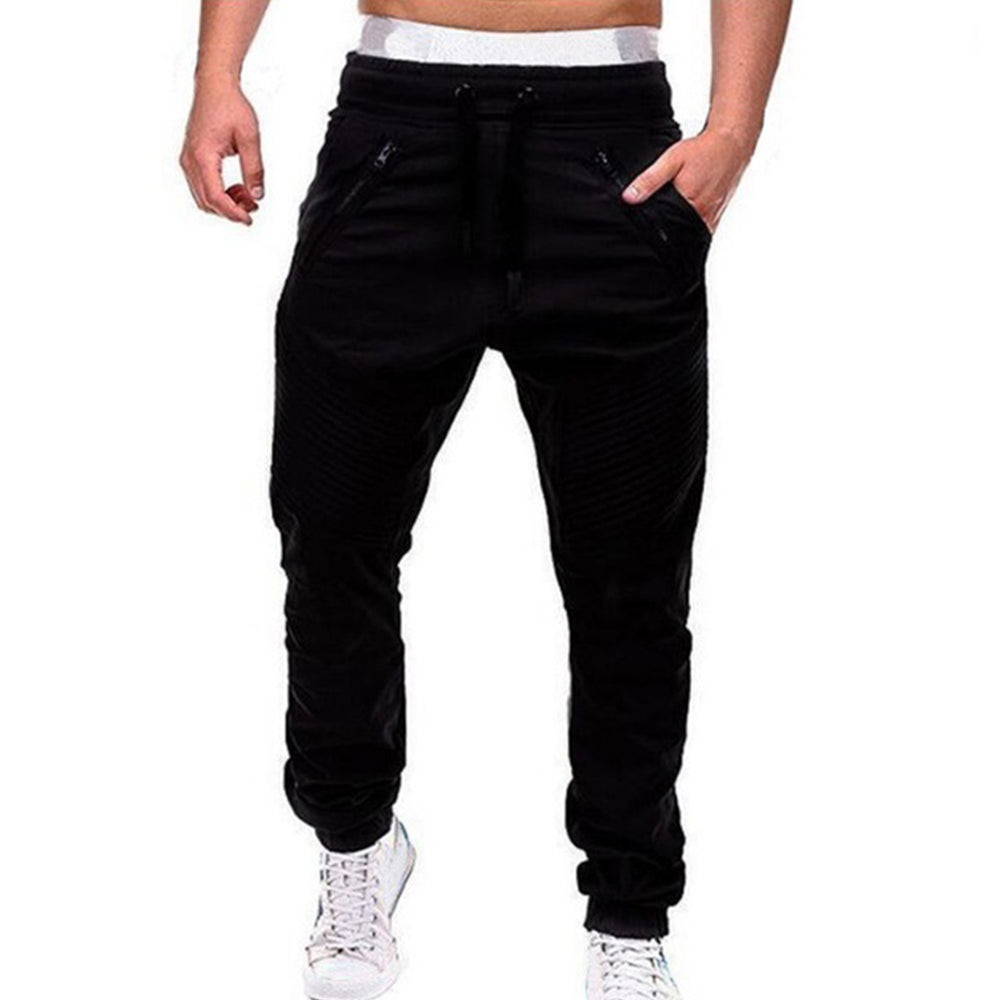 Pleated lounge trousers with lace-up stripes