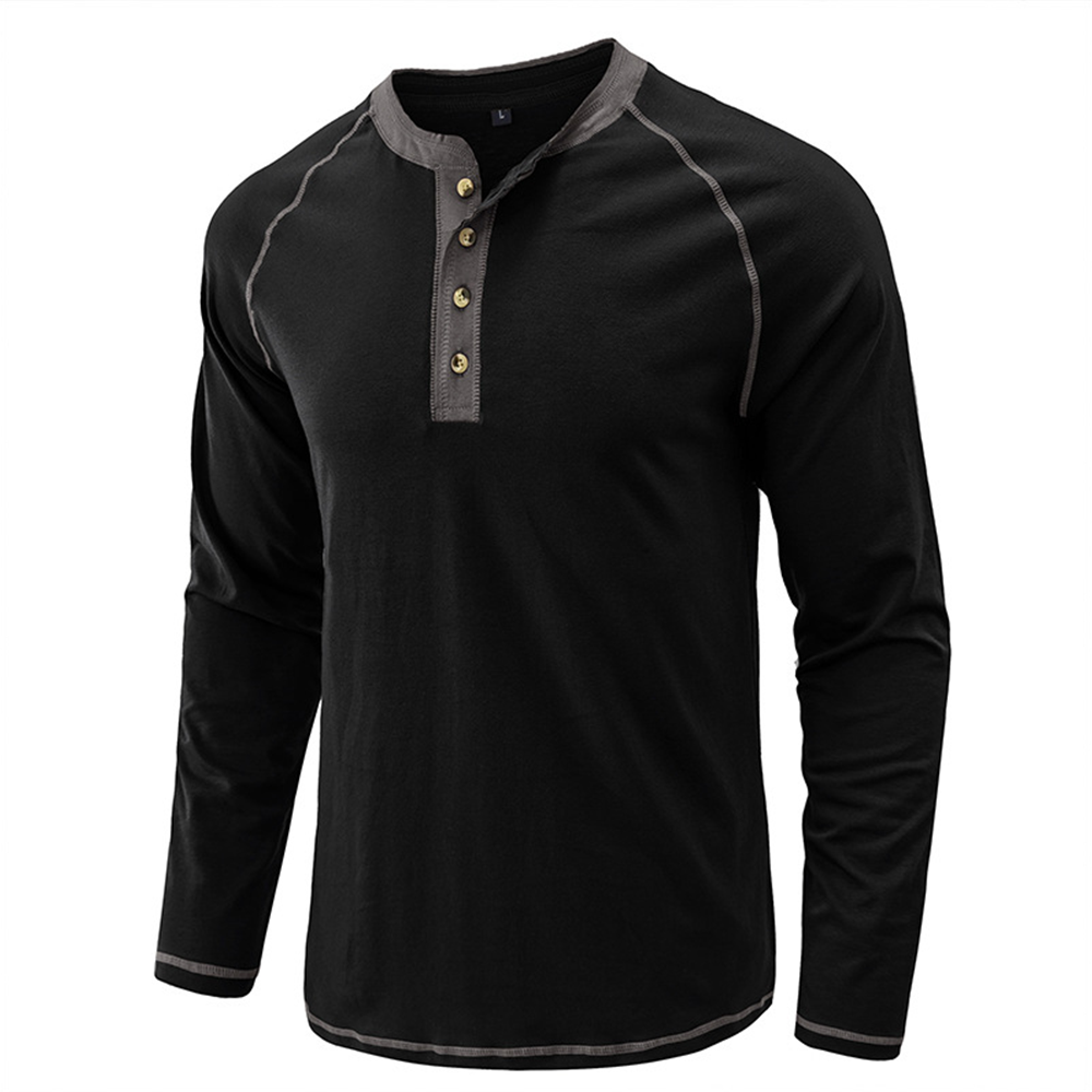 Men's Autumn and Winter Fashion Solid Color Raglan Long Sleeves