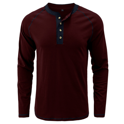 Men's Autumn and Winter Fashion Solid Color Raglan Long Sleeves