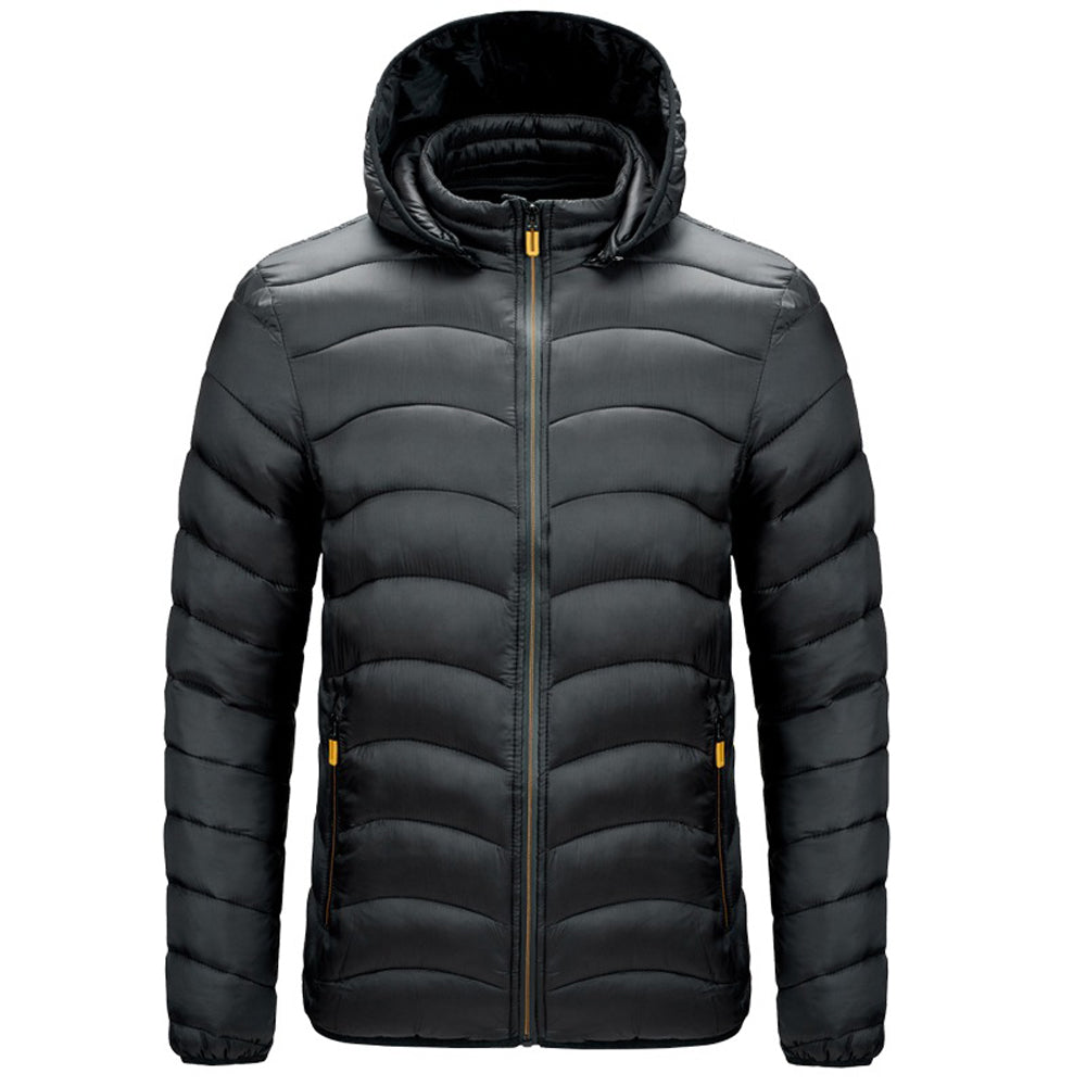 Men's winter simple casual hooded cotton coat