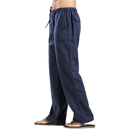 Linen leisure trousers for men