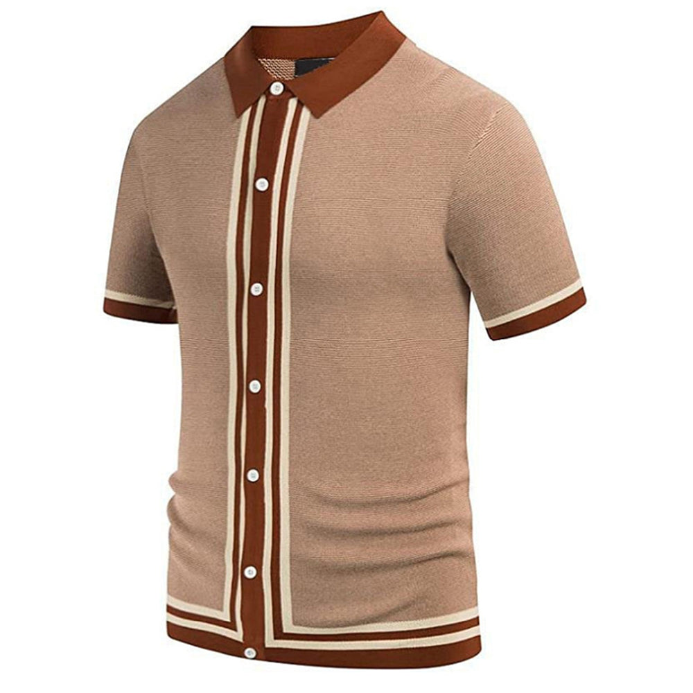 Button-down knitted polo shirt