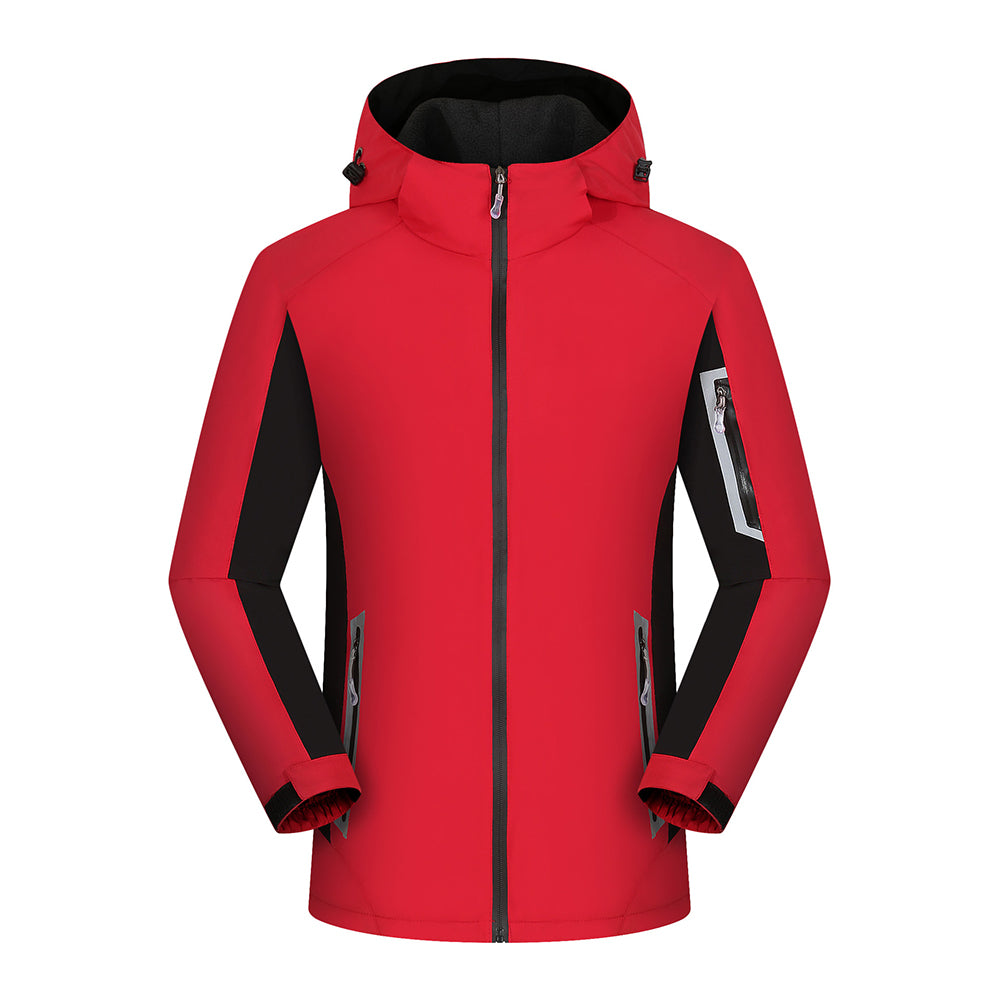 Couples style reflective warm outdoor hooded jacket