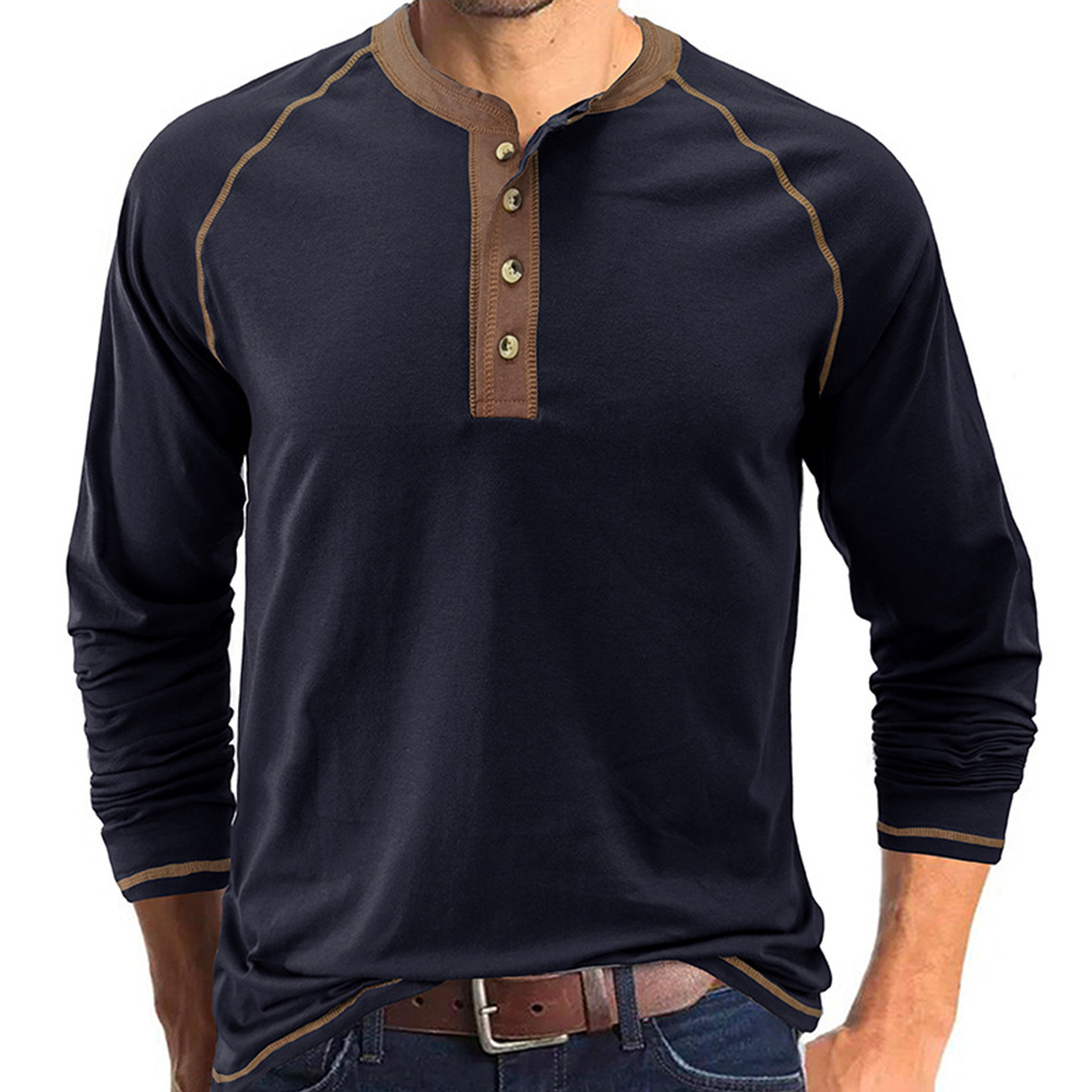 Men's Autumn and Winter Fashion Solid Color Raglan Long Sleeves