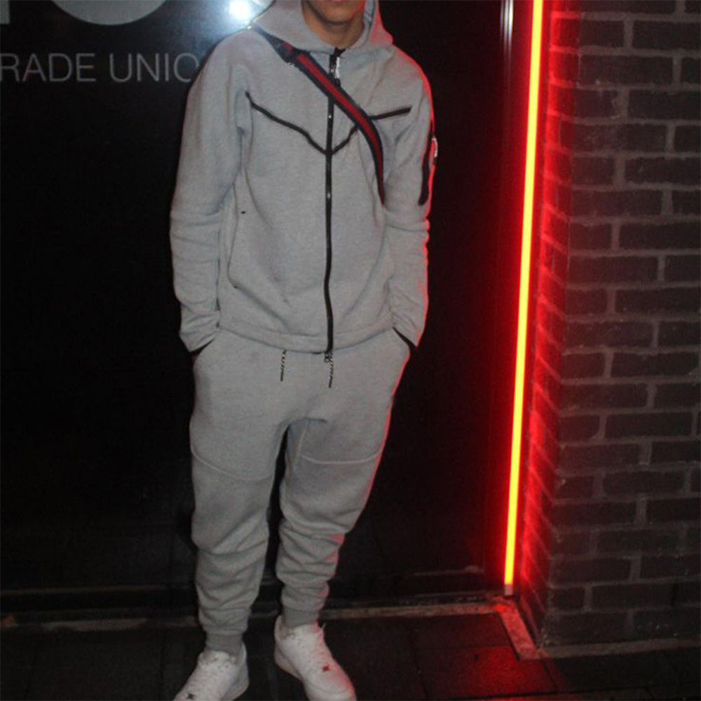 Men's Fashion Zipper Long Sleeve Trousers Set