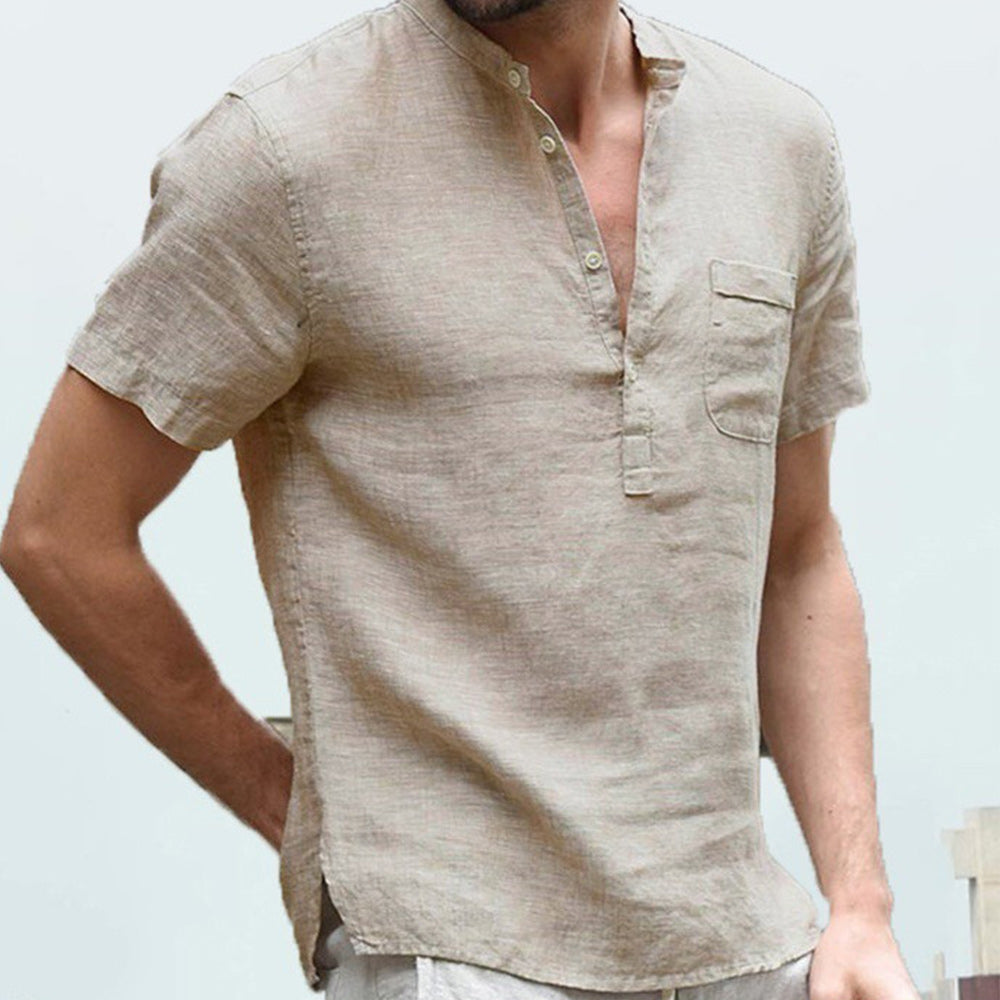 Men's Solid Color Short Sleeve Shirt