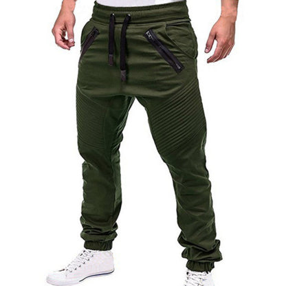 Pleated lounge trousers with lace-up stripes