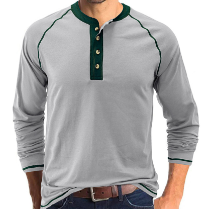 Men's Autumn and Winter Fashion Solid Color Raglan Long Sleeves