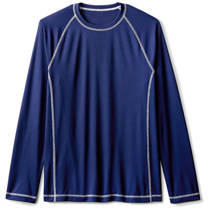New Men's Fashion Solid Color Raglan Sleeve Loose Long Sleeve T-Shirt