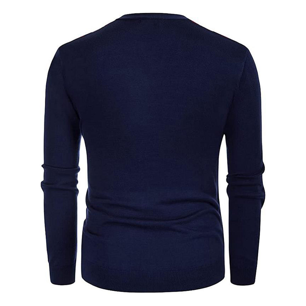 Men's Long Sleeve V-Neck Striped Cardigan