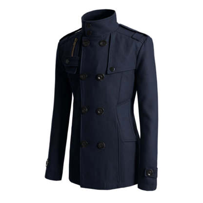 New Men's Fashion Lapel Business Button Casual Windbreaker