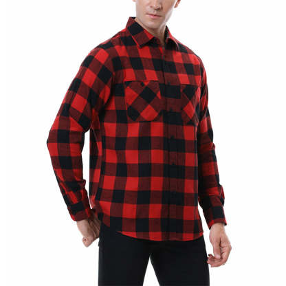 Men's Casual Plaid Long Sleeve Shirt