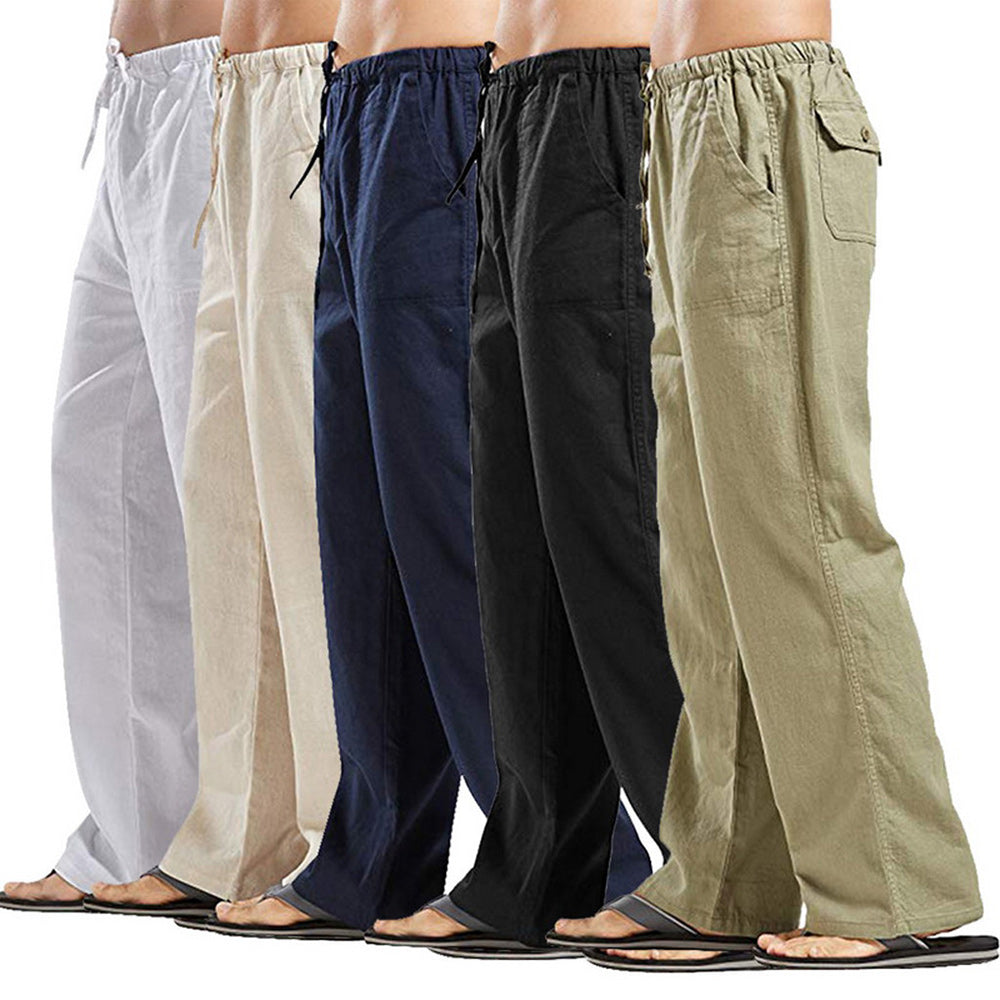 Linen leisure trousers for men
