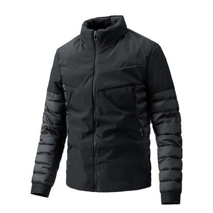 Men's stand collar thin winter thermal padded jacket