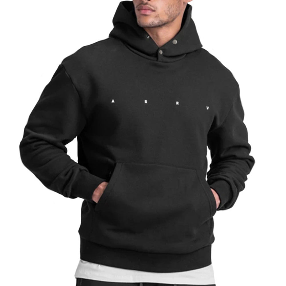Men's Loose Letter Print Hooded Casual Sweatshirt