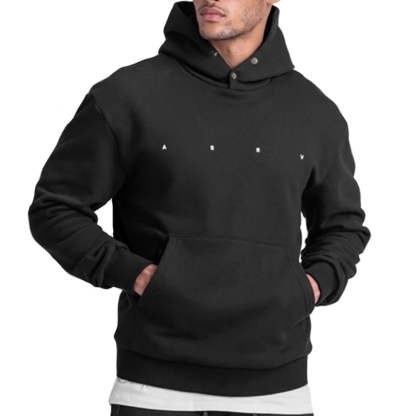 Men's Loose Letter Print Hooded Casual Sweatshirt