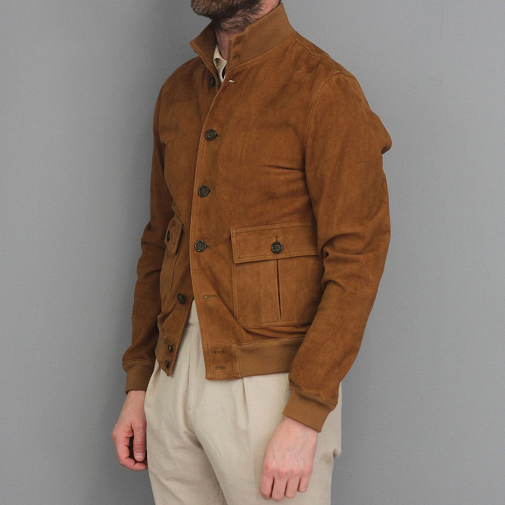 Men's Fashion Slim Fit Solid Color Stand Collar Jacket