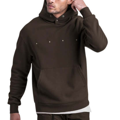 Men's Loose Letter Print Hooded Casual Sweatshirt