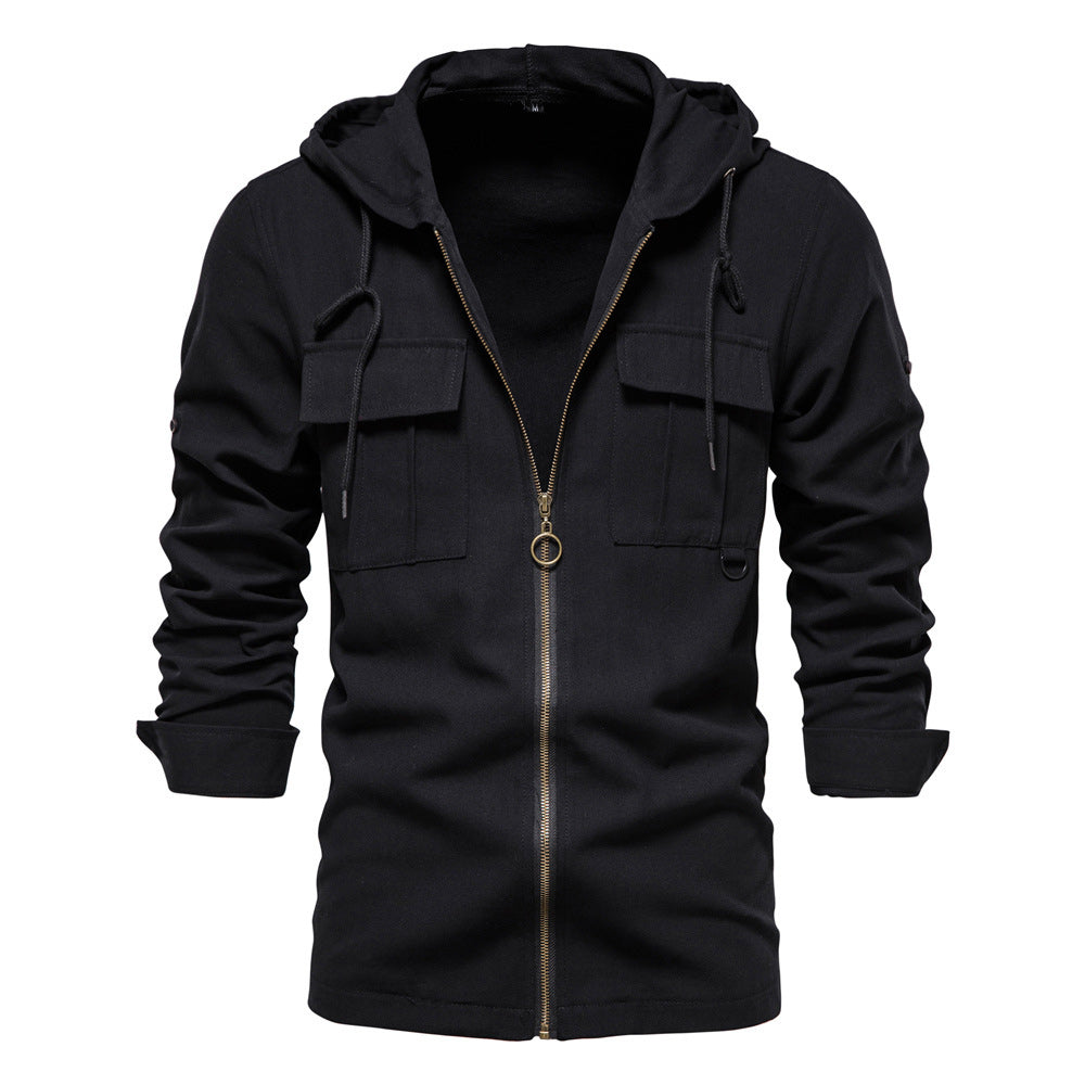 Men's Solid Color Pocket Fashion Slim Fit Cardigan