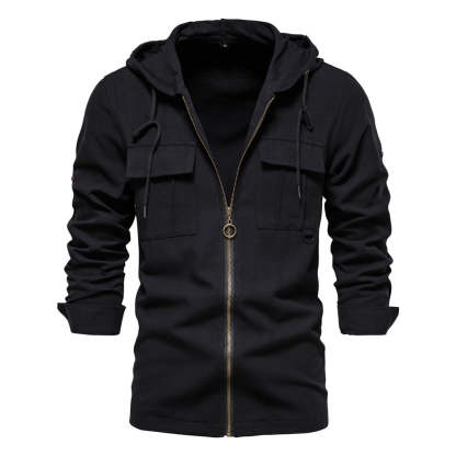 Men's Solid Color Pocket Fashion Slim Fit Cardigan