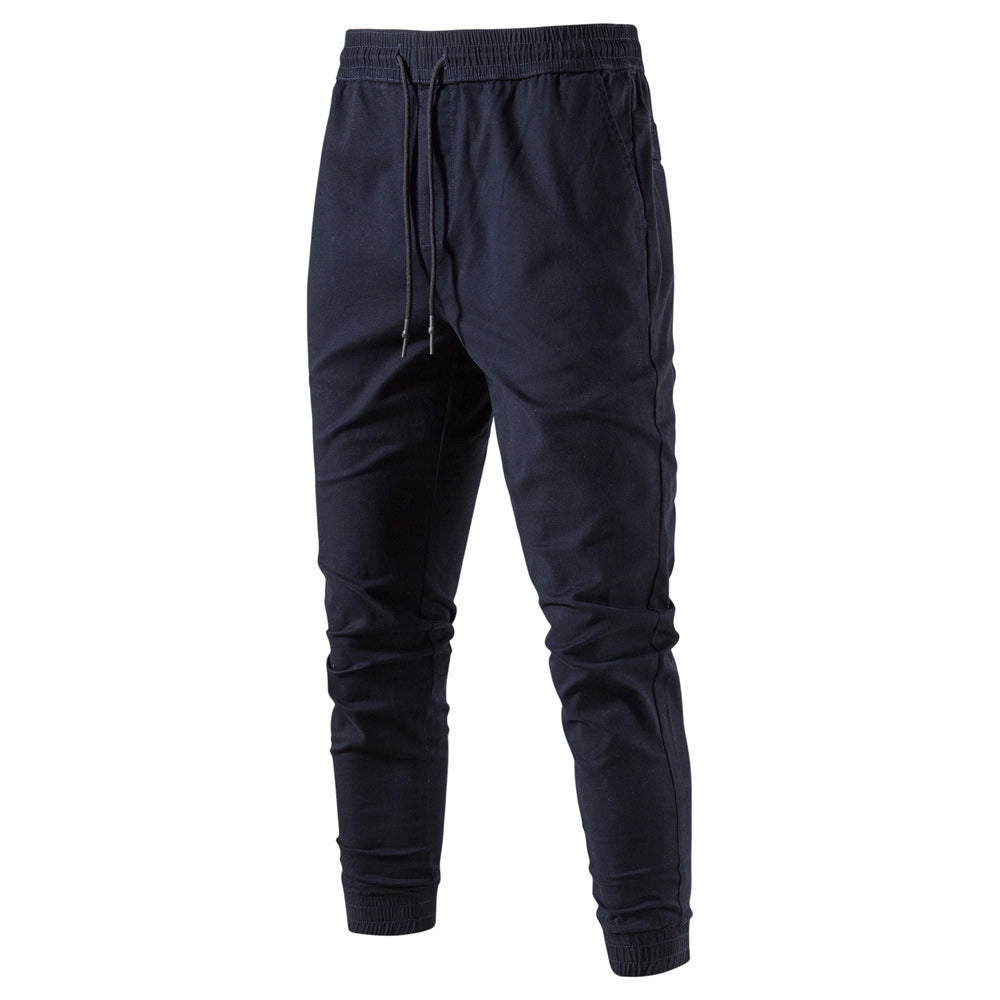 Men's Elastic Waist Tie Cargo Pants