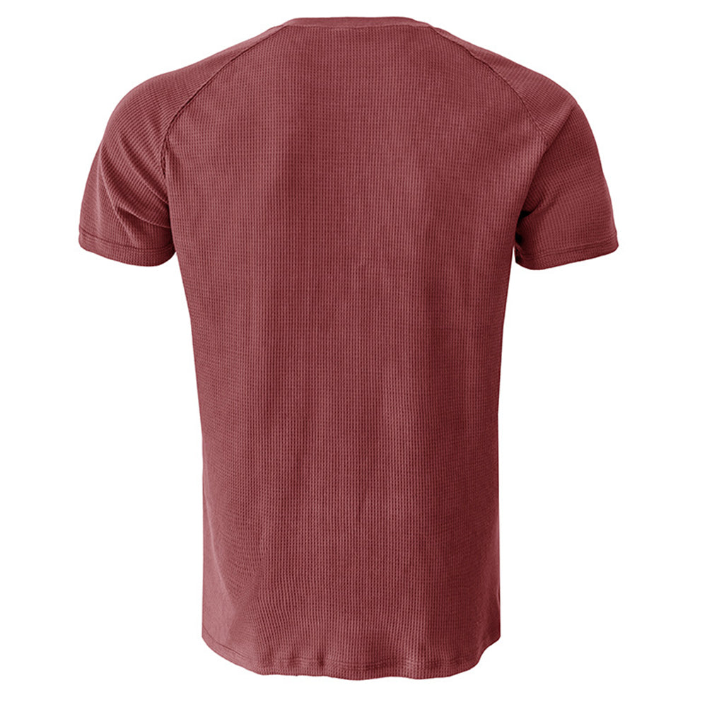 Waffle Button Raglan Men's Short Sleeve