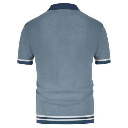 Button-down knitted polo shirt