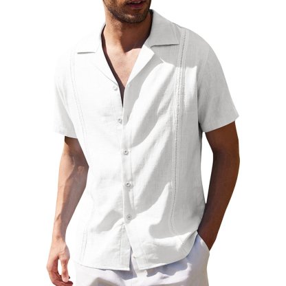 Men's short-sleeved linen shirt