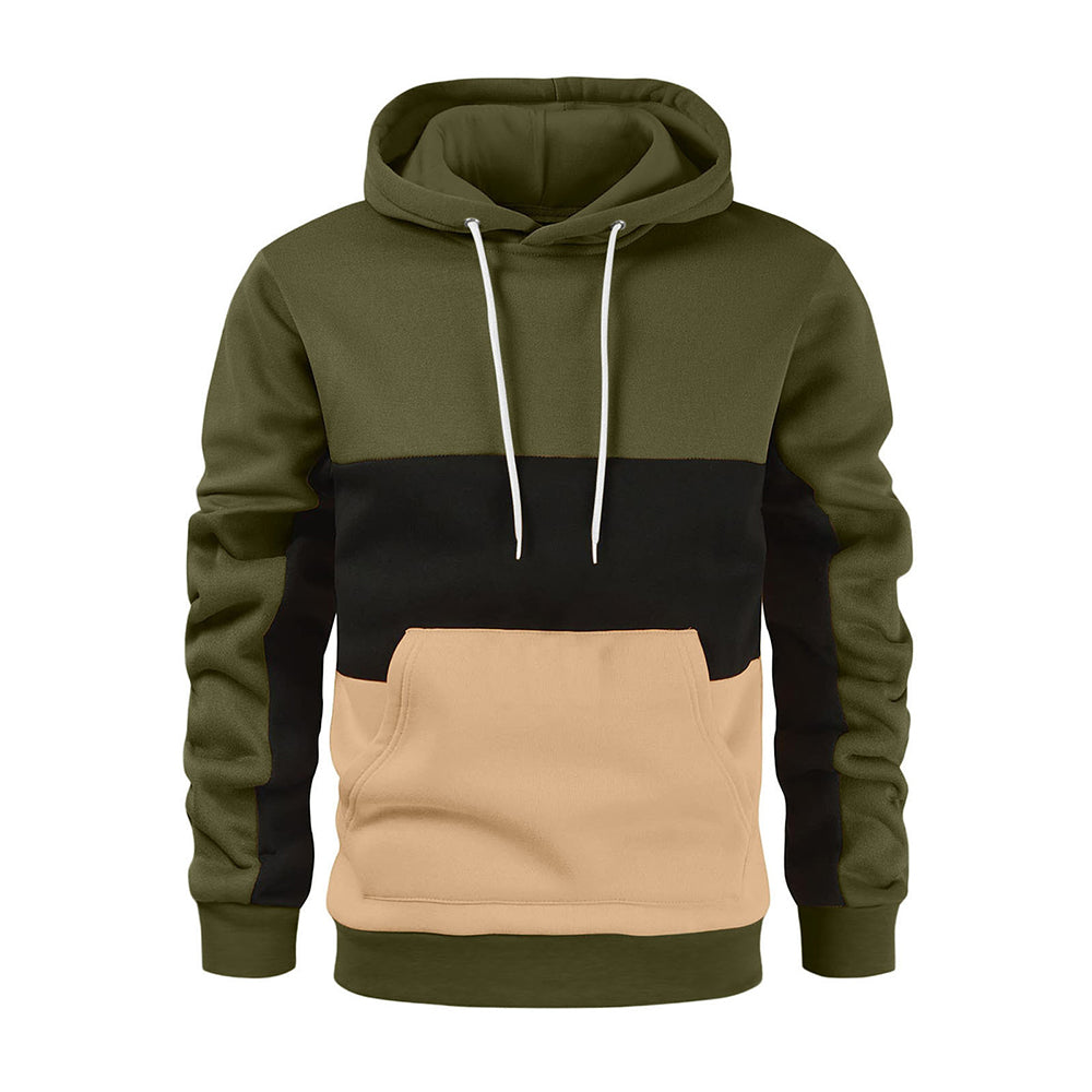 Men's spring autumn winter fashion color block hoodie