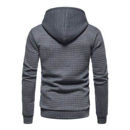 New Men's Fashion Check Casual Pocket Pullover Hoodie