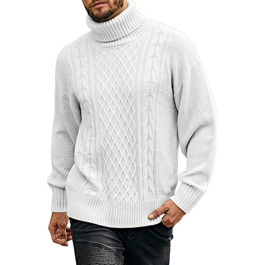 Men's Solid Color Long Sleeve Knit Turtleneck Sweater