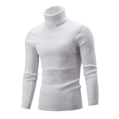 Autumn/Winter Men's Turtleneck Solid Color Knit Pullover Sweater