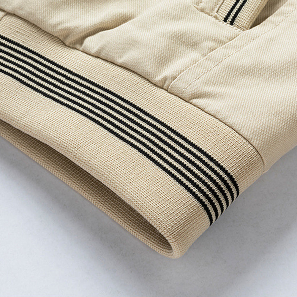 Fashion Men's Rib Neck Solid Jacket