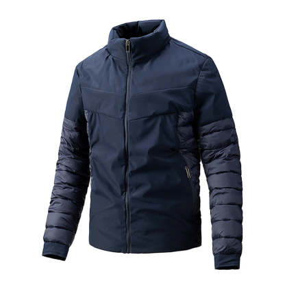 Men's stand collar thin winter thermal padded jacket