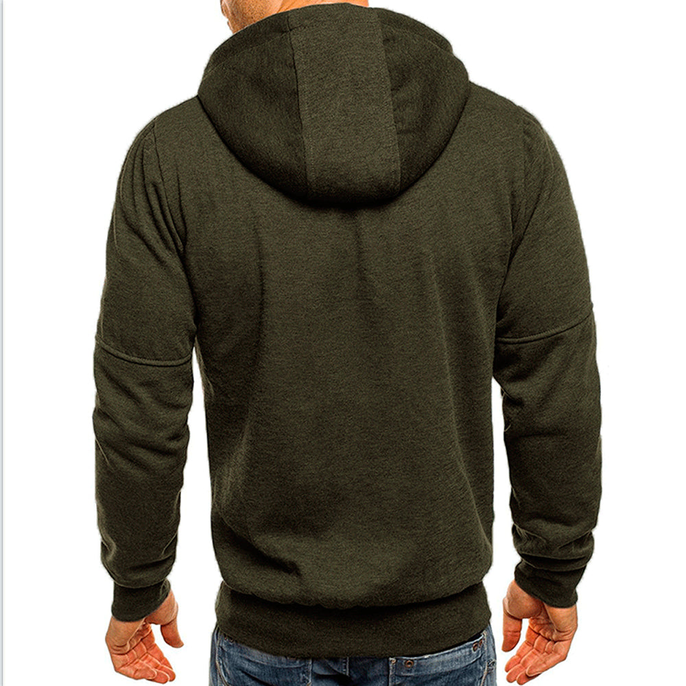 Men's Contrast Zip Slim Fit Hooded Jacket