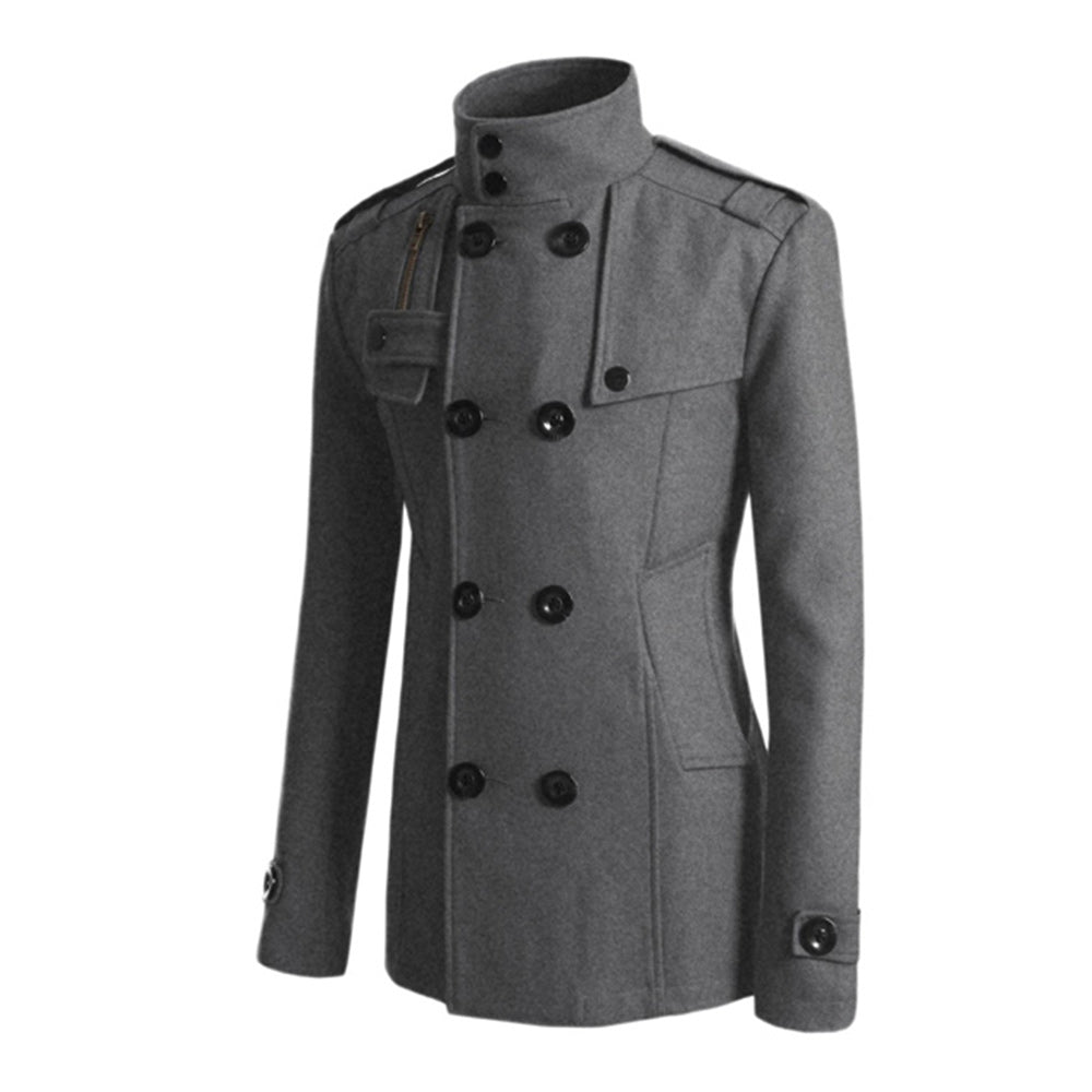 New Men's Fashion Lapel Business Button Casual Windbreaker