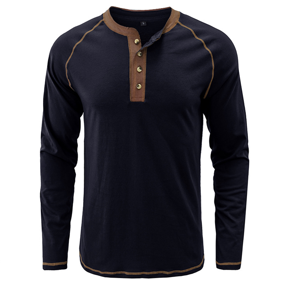 Men's Autumn and Winter Fashion Solid Color Raglan Long Sleeves