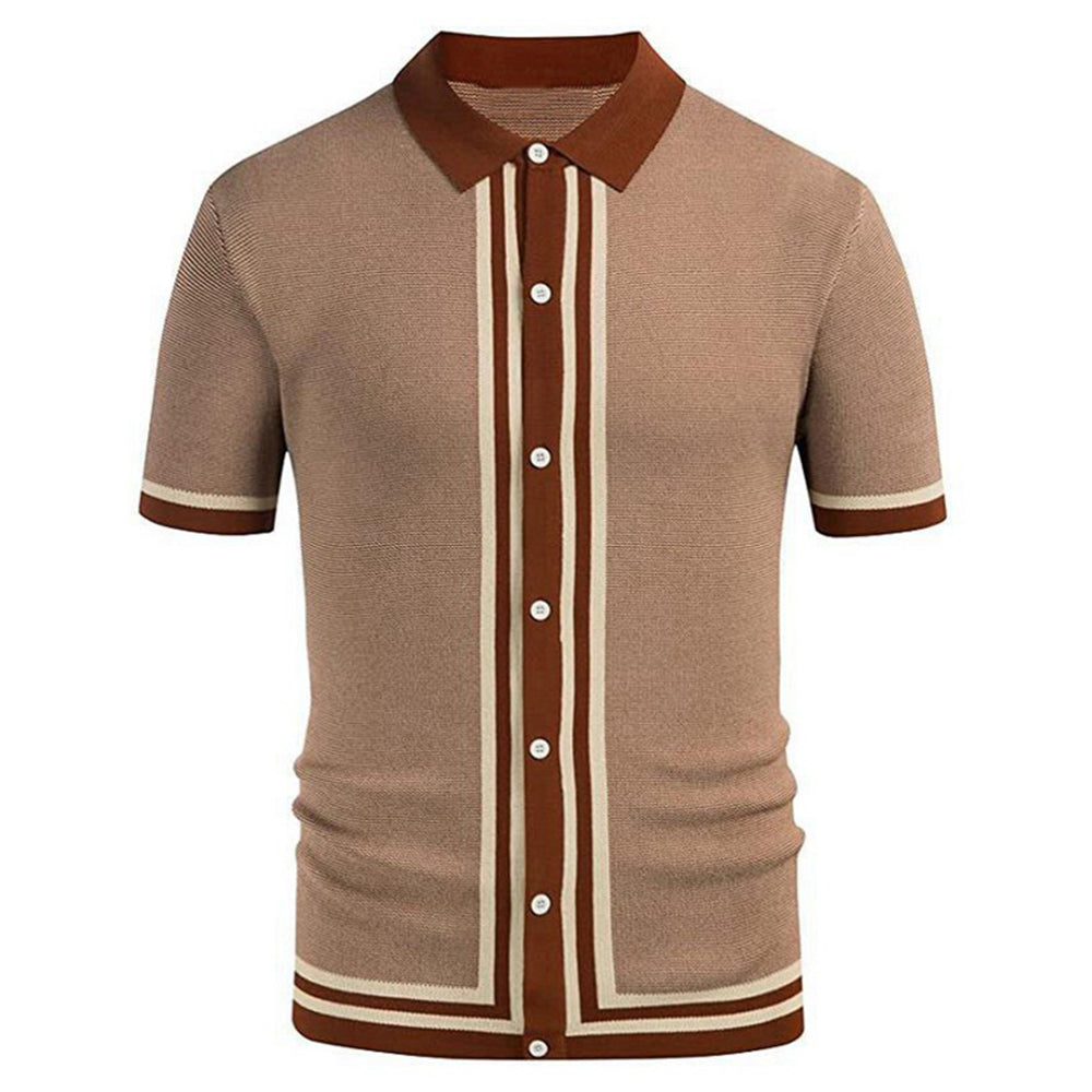 Button-down knitted polo shirt