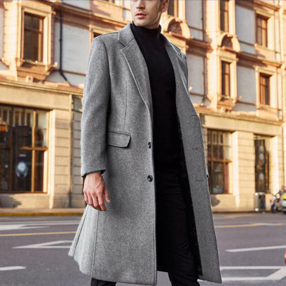 Men's Business Solid Color Casual British Style Coat